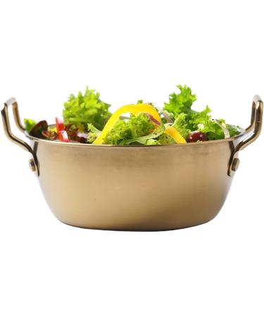 Stainless Steel Bowls for Kids - Snacks Bowl Double Ear - Golden Instant Noodle Bowl with Handle Snack Bowl Suitable for Rice Desserts Gold 14cm - Buy Online on GoSupps.com