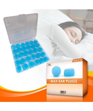 Reusable Silicone Wax Ear Plugs - 30 Pack 32dB Noise Cancelling Earbuds for Sleep Travel & Swimming - Durable Plastic Case by Mobi Lock - Buy Online on GoSupps.com