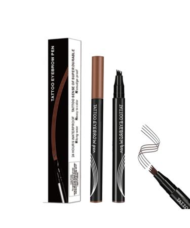 Roterale Eyebrow Pen Anjoize 4-tip Microblade Brow Pen 2023 Newest Microblade Eyebrow Pen Long-Lasting Smudgeproof Waterproof Eyebrow Pencil With 4 Micro-Fork Tip (coffe brown#2pcs)