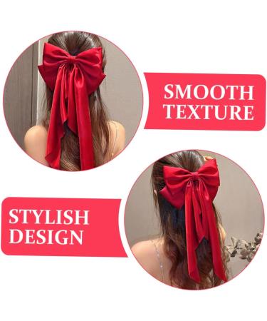 HAPINARY Hair Bow Barrette Satin Ribbon Hairpin Hair Clip Hair Pin Hair Ribbons Hair Barrettes Bows for Hair Bows for Women Accessories for Teen Girls Back of Miss Red Metal Bow Tie - Buy Online on GoSupps.com