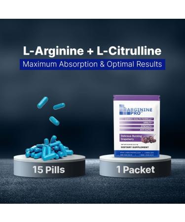 L-ARGININE PRO 2-Pack 1 Grape Jar and 30 Single Serve Packs That are Great Tasting! | Blood Flow | Pre-Workout Drink | with Vitamins C B6 B12 K & More - Buy Online on GoSupps.com