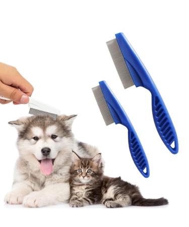 Multifunctional Pet Comb Magic Fine Comb Grooming Brush for Pets Stainless Steel Massage Comb Kit for Small Dogs and Cats (Blue)
