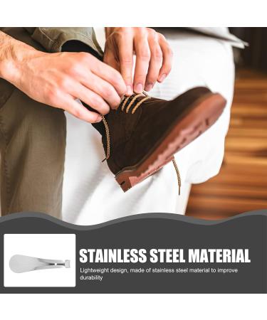 DOITOOL Stainless Steel Metal Shoe Horn Set - 2 Pcs Portable Travel Shoe Helper for Seniors, Men, Women, and Kids - 14.5cm - Buy Online on GoSupps.com