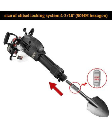 HIGOSPRO 5 Inch Wide Hex Shank Clay Spade Chisel Bit | Demolition Jack Hammer Tool | 17.1 Inch Long Alloy Steel Construction - Buy Online on GoSupps.com