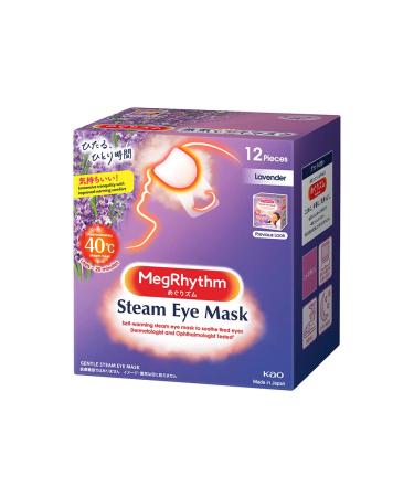 Kao MEGURISM Health Care Steam Warm Eye Mask,Made in Japan, Lavender Sage 12 Sheets Lavender 12 Count (Pack of 1)