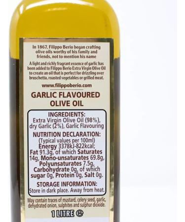 Filippo Berio Garlic Flavoured Olive Oil 1L - Buy Online on GoSupps.com
