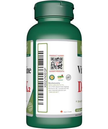 VORST Vitamin K2 D3 High Potency 120MCG/1000 IU 120 Vegan Capsules | MK7 | Essential Supplement for Healthy Bones & Teeth | Powder Pills | Alternative to Drops Gummies & Sprays | 1 Bottle 1 count (Pack of 120) - Buy Online on GoSupps.com