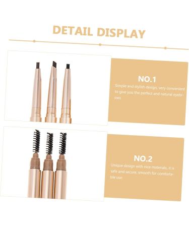 VINTORKY 3pcs Double Ended Eyebrow Pencil Eyebrow Refill Pencil Eyebrow Makeup Pencils Pencil Dark Brown Abs - Buy Online on GoSupps.com