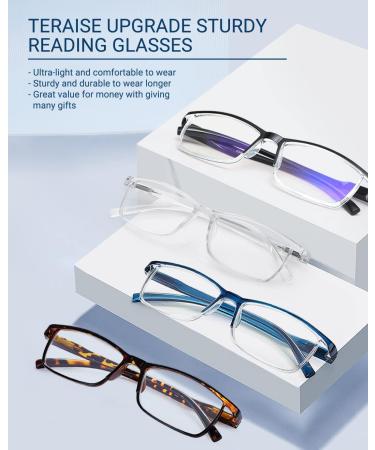 Teraise Anti Blue Light Reading Glasses for Men & Women | Comfortable Fashionable 4.0x Computer Glasses with Feather Hinge - International Shipping Available - Buy Online on GoSupps.com
