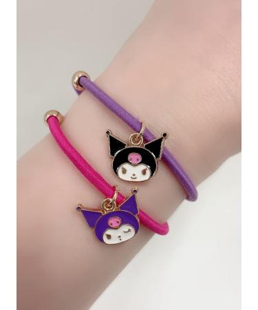 Sanrio Kuromi Hair Ties | 2pcs Ponytail Accessories Set | Kuromi/Face Designs - Buy Online on GoSupps.com