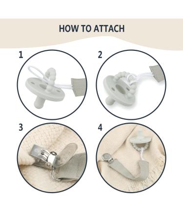 Pacifier Clip 4 Pack - Fabric Leash Binky Holder for Boys and Girls - Unisex Baby Shower Gift - Buy Online on GoSupps.com
