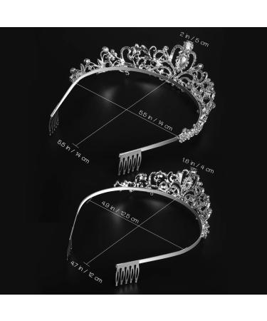 Crystal Tiara 2 Pack - Rhinestone Crown Headbands for Weddings & Birthdays | Elegant Bridal Accessories - Buy Online on GoSupps.com