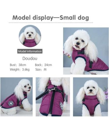 Warm Purple Dog Jacket for Small Dogs & Cats | Outdoor Sports Vest for Winter | Pet Clothing - Buy Online on GoSupps.com