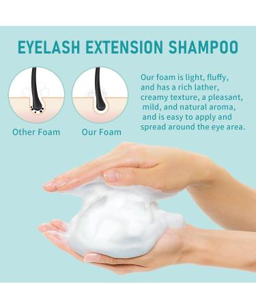 Unscented Shampoo for Lash Extensions - 2 Fl Oz with 2 Cleansing Brushes | Professional Grade Cleanser for Salon & Home Use - Buy Online on GoSupps.com