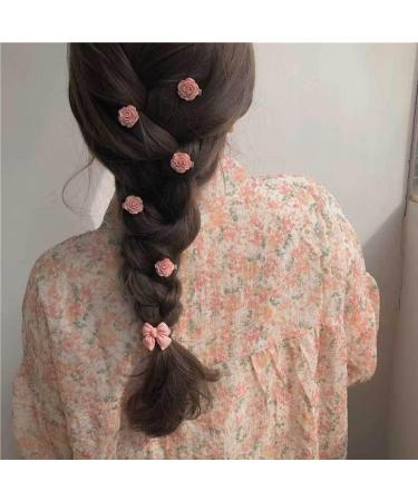 vreplrse 5 Pieces Pink Hair Clips Flower Women Girls Sweet Hairpins Styling Accessories Head Decoration Pin for DIY Crafts Heart - Buy Online on GoSupps.com