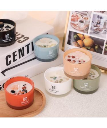 Buy KAV Dancing Rain Premium Scented Candle - 3 oz Soy Wax Aromatherapy with Embedded Stone | Perfect Home D cor Gift for Men & Women - Buy Online on GoSupps.com