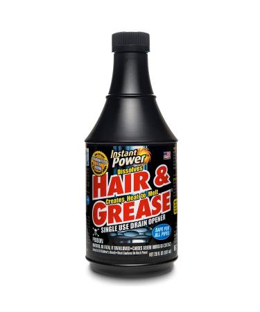 Instant Power Hair and Grease Drain Opener, Liquid Drain Cleaner and Clog Remover, 20 oz.