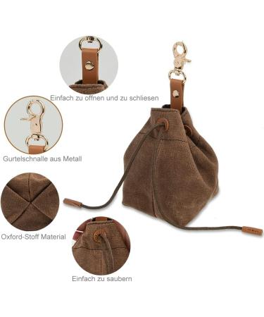 Shop TMBMLPP Dog Treat Feed Bag - Brown | Clip Buckle & Shrink Pockets for Puppy Training & Travel | Perfect for Toys & Delicacies - International Shipping Available - Buy Online on GoSupps.com