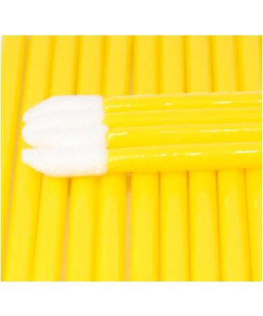 Pack of 100 Lint-Free Microfiber Cleaning Sticks for Eyelash Extension & Microblading - Yellow Lip Brush - Buy Online on GoSupps.com