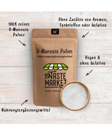  TASTE Guter Geschmack 500g D-Mannose Powder | 100% Natural Mannose Powder without Additives | Vegan - Buy Online on GoSupps.com