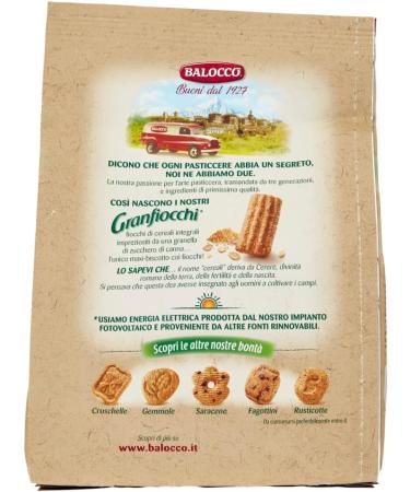 Balocco Granfiocchi Biscotti Integrali Pack of 6 whole grain biscuits with whole grains and brown sugar grains 700 g - Buy Online on GoSupps.com