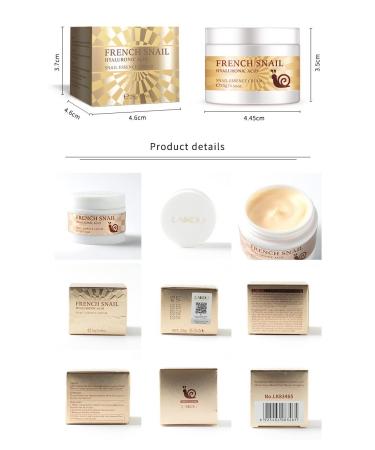 French Snail Extract Hyaluronic Acid Facial Cream - Miracle Intensive Repair 50g | Best Moisture for Hydrated Skin - Buy Online on GoSupps.com