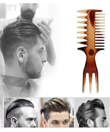 Retro Hairstyle Comb Men's Wide Teeth Resin Comb Anti-static Suitable for Salon and Home Use (4 three-purpose comb width) - Buy Online on GoSupps.com