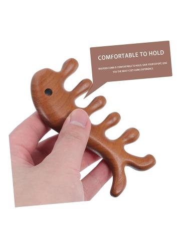 Minkissy Fish-Shaped Gua Sha Massage Tool & Portable Wooden Comb Multifunctional Jade Facial & Hair Care Tool - Buy Online on GoSupps.com