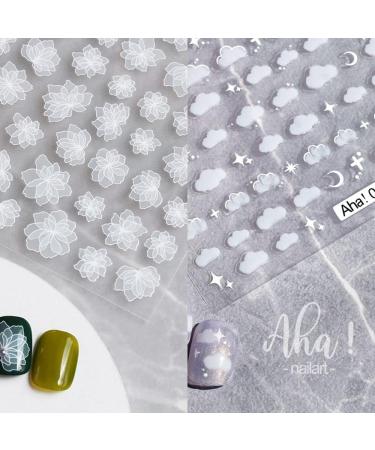 DIY Nail Design Beauty Accessories Manicure White Cloud Nail Art Stickers Decals Nail Decoration Self-Adhesive(Aha024) - Buy Online on GoSupps.com