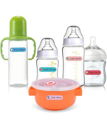 64pcs Baby Bottle Labels for Daycare - Waterproof Name Stickers for Kids - Dishwasher Safe Preschool Labels for Sippy Cup & Lunch Box - Buy Online on GoSupps.com
