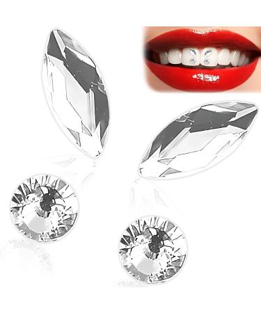Tooth crystal tartar tooth decorations 4pcs tooth crystal ornaments teeth gemstone rhinestone decoration for DIY nail and teeth decoration