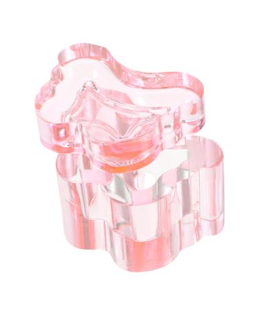 Ipetboom Nail Art Dish dish for acrylic nails powder Nail Manicure Tools Acrylic Multifunction decorate Glass nail cups with lids Nail supplies nail liquid Accessories 7x5.6cm Pink