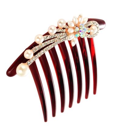 minkissy Seven- Hair Comb Pearl Hair Accessories Bridal Headband Bridal Hair Side Comb Bridal Headpieces for Wedding Hair Combs Korean Version Rhinestones Pearl Rhinestone Bride
