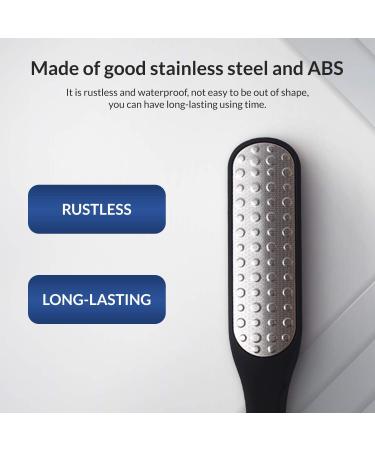 COMGO Metal Pedicure Foot File Callus Remover - Double-Sided Scrubber for Dead Skin - Professional Quality (1 Piece, Black) - Buy Online on GoSupps.com