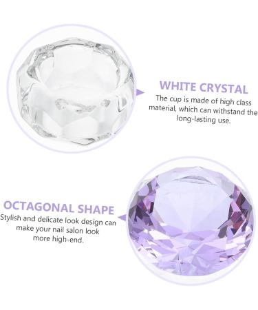Ipetboom Manicure Cups Nail Art Crystal Cup Purple White Crystal Glass With Cover Nail Art Liquid Cup - Buy Online on GoSupps.com