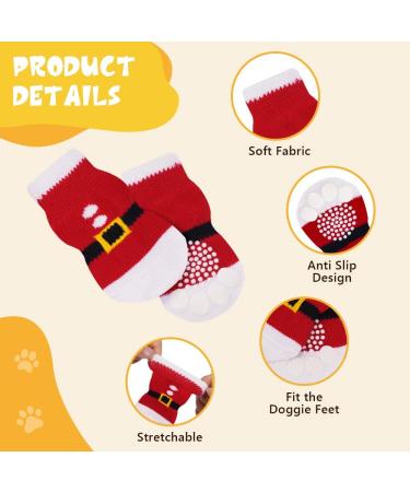 Buy Auauy Indoor Anti-Slip Dog & Cat Socks | Pet Socks with Silicone Gel for Traction | Small-Medium Sizes in Red & Green - Buy Online on GoSupps.com