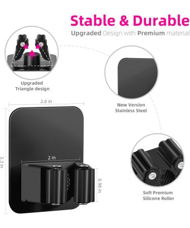 DOMAXCAI 4 Pack Broom Holder Wall Mount - Super Anti-Slip Broom Hanger Gripper for Kitchen, Bathroom, Closet, Garden, Garage - Black - Buy Online on GoSupps.com