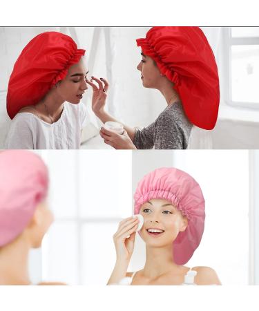 4-Pack Jumbo Shower Caps for Women - Waterproof & Extra Large Bath Hats in Bright Colors - Long Dreadlock Caps and Braid Bonnets - Oversize Bath Caps Set - Buy Online on GoSupps.com