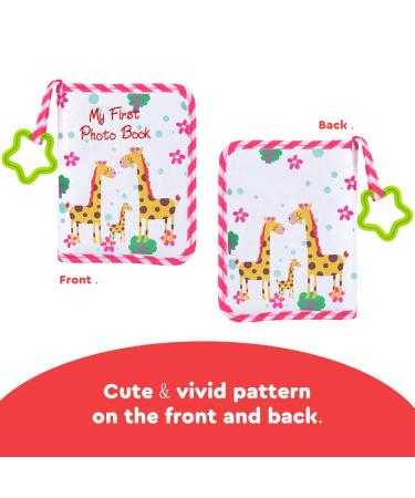 VNOM Baby Photo Album | Soft Cloth First Year Memory Book | Shower Gift for Newborns, Toddlers & Kids | Holds 4x6 Inch Photos | Pink - Buy Online on GoSupps.com