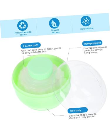 FOMIYES 6 Pcs Powder Puff Travel Set - Baby Powder, Lotion, Makeup - Green Sponge Container | Empty Box for Makeup & Baby Products - Buy Online on GoSupps.com