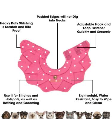 SunGrow Soft Cat Recovery Cone Collar for Easy Nail Cutting - Pink Polka (S 7.5-9 Neck) - Buy Online on GoSupps.com