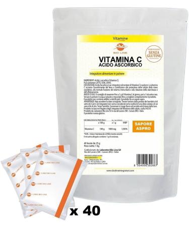 Laboratori Bio Line Vitamin C powder 1000g (40 sachets of 25 grams) (Sachets - 1000 grams) - Buy Online on GoSupps.com