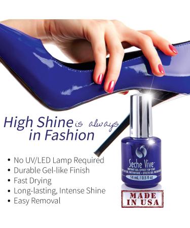 Seche Vive Gel Effect Top Coat 0.5oz - Long-lasting Shine for Nails - Buy Online on GoSupps.com