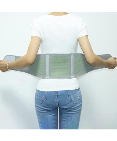 Lumbar Support Back Brace with Self-Heating Wormwood - Gray Waist Belt for Men & Women - Buy Online on GoSupps.com