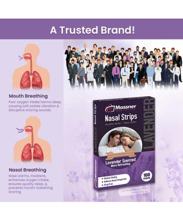 Lavender Nasal Strips for Snoring - Pack of 100 Tan Nose Strips | Improve Sleep & Relieve Nasal Congestion from Colds & Allergies - Buy Online on GoSupps.com