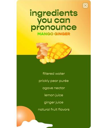 Pricklee Mango Ginger Cactus Water - Low-Calorie Hydration with Antioxidants & Electrolytes - Buy Online on GoSupps.com
