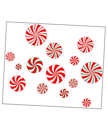 DOITOOL 1 Sheet Candy Wall Sticker Christmas Sticker Red White Peppermint Sticker Decorative Floor Sticker