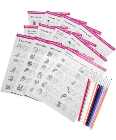 Beavorty 4 Sets Manicure Exercise Book Nail Salon Supplies Nail Art Tools for Beginners Nail Practice Liner Pen and Templates Nail Art Drawing Stencil Nail Practice Liner Pens Paper Books - Buy Online on GoSupps.com