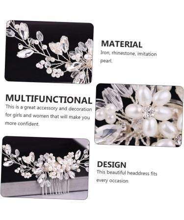 DOITOOL Pearl Comb Hairpin Comb Pearl Hair Pin Bridal Side Hair Comb Decorative Hair Combs Crystal Headpiece Rhinestone Bobby Pins Bride Hair Comb White Wedding Hair Accessories - Buy Online on GoSupps.com
