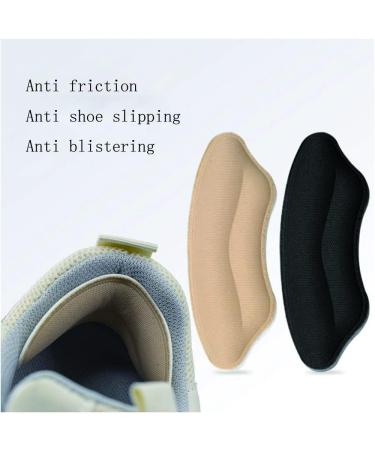 Premium Fabric Shoe Heel Pads Cushions - Inserts for High Heels Comfort & Grip - 8-Pack (4 Black + 4 Beige) - Men's & Women's Heel Protectors - Buy Online on GoSupps.com